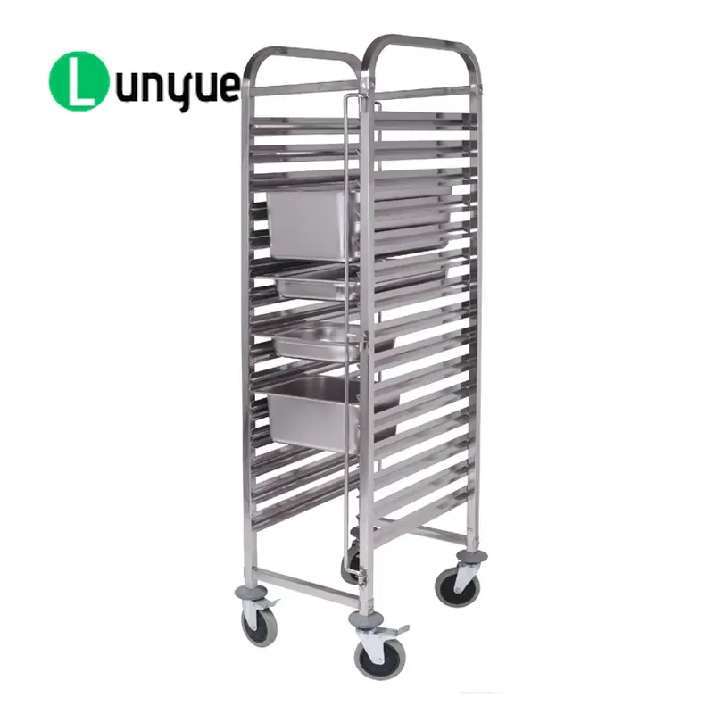 Kitchen Baking Cart - 15 Layer Stainless Steel GN Grill