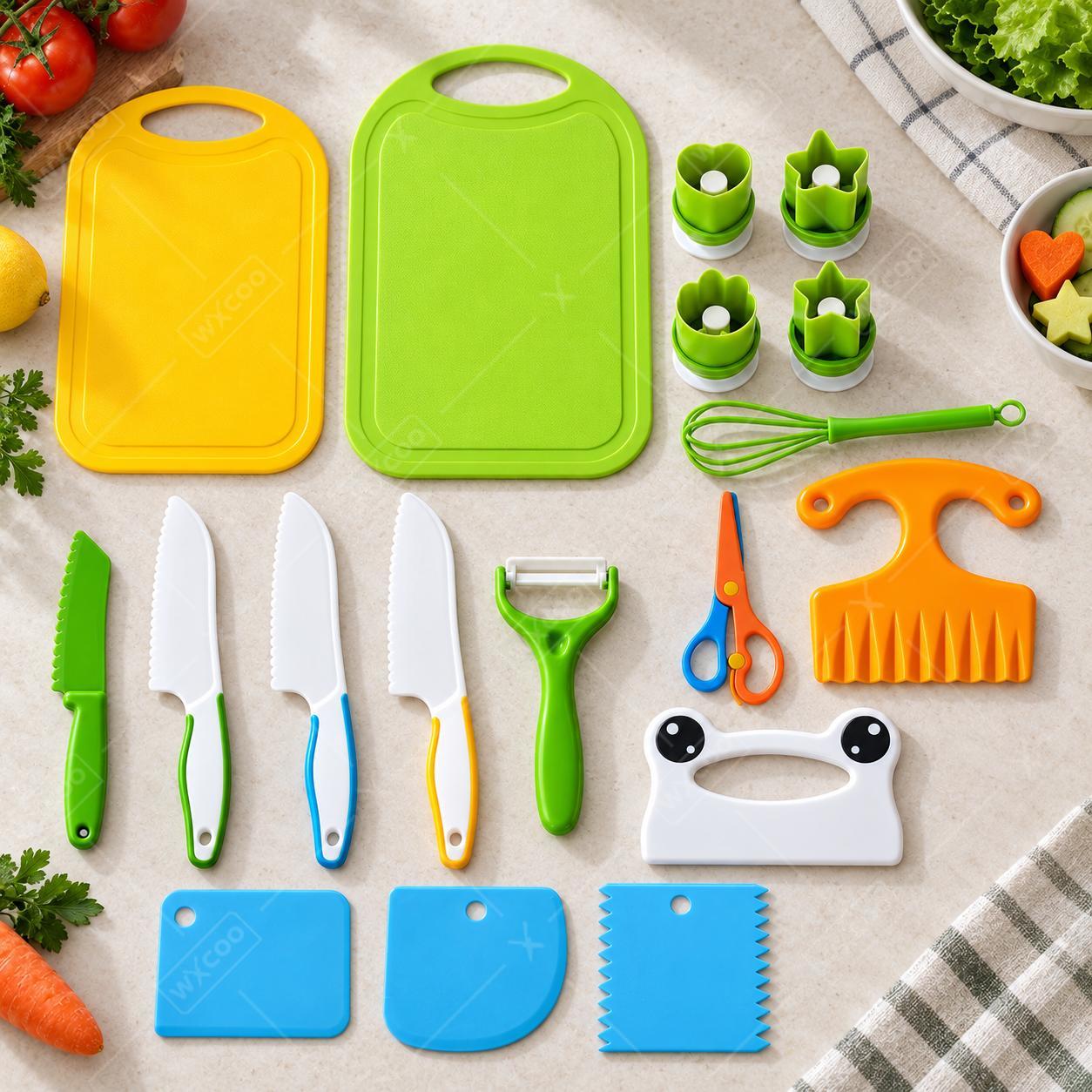 Kitchen Kids Baking Set - WXCOO Kids Toddler Safe Plastic Knife