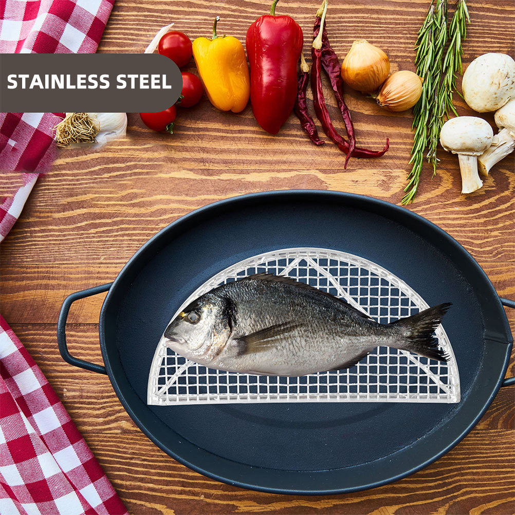 Kitchen Baking Rack - Stainless Steel Semicircular Oil Drain Rack