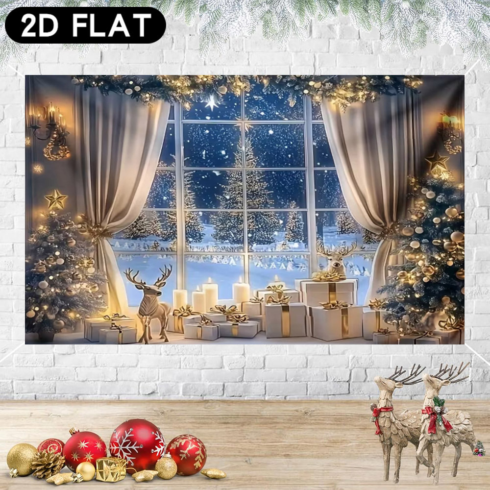 Kitchen Baking Background - White winter Christmas background banner tapestry
