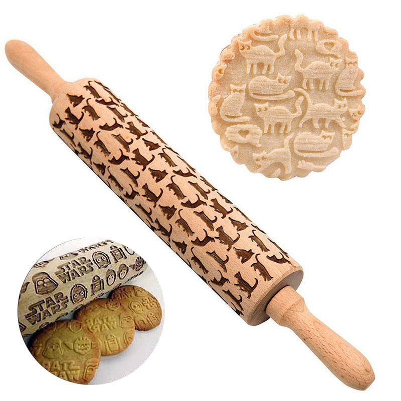 1PC Embossing Engraved Rolling - огляд і ціна Kitchen Roller Baking